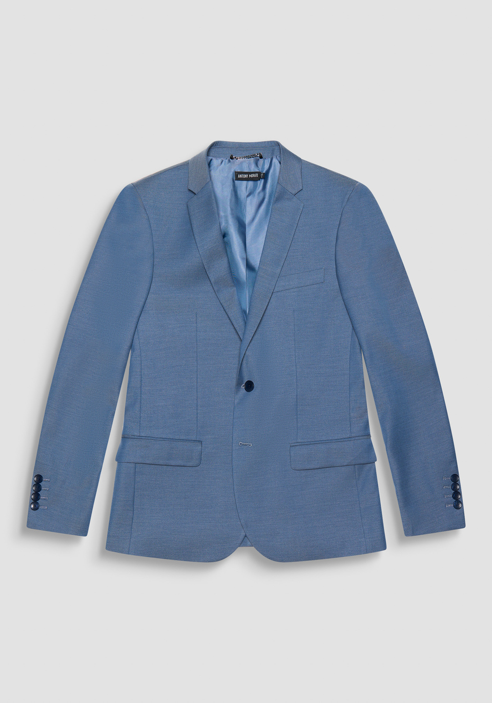 JACKE „BONNIE“ SLIM FIT AUS HELLBLAUEM VISKOSE-MISCHGEWEBE - Antony Morato Online Shop