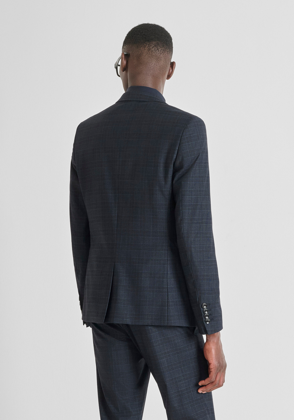 CHAQUETA SLIM FIT «BONNIE» EN VISCOSA ELÁSTICA CON ESTAMPADO CLÁSICO - Antony Morato Online Shop