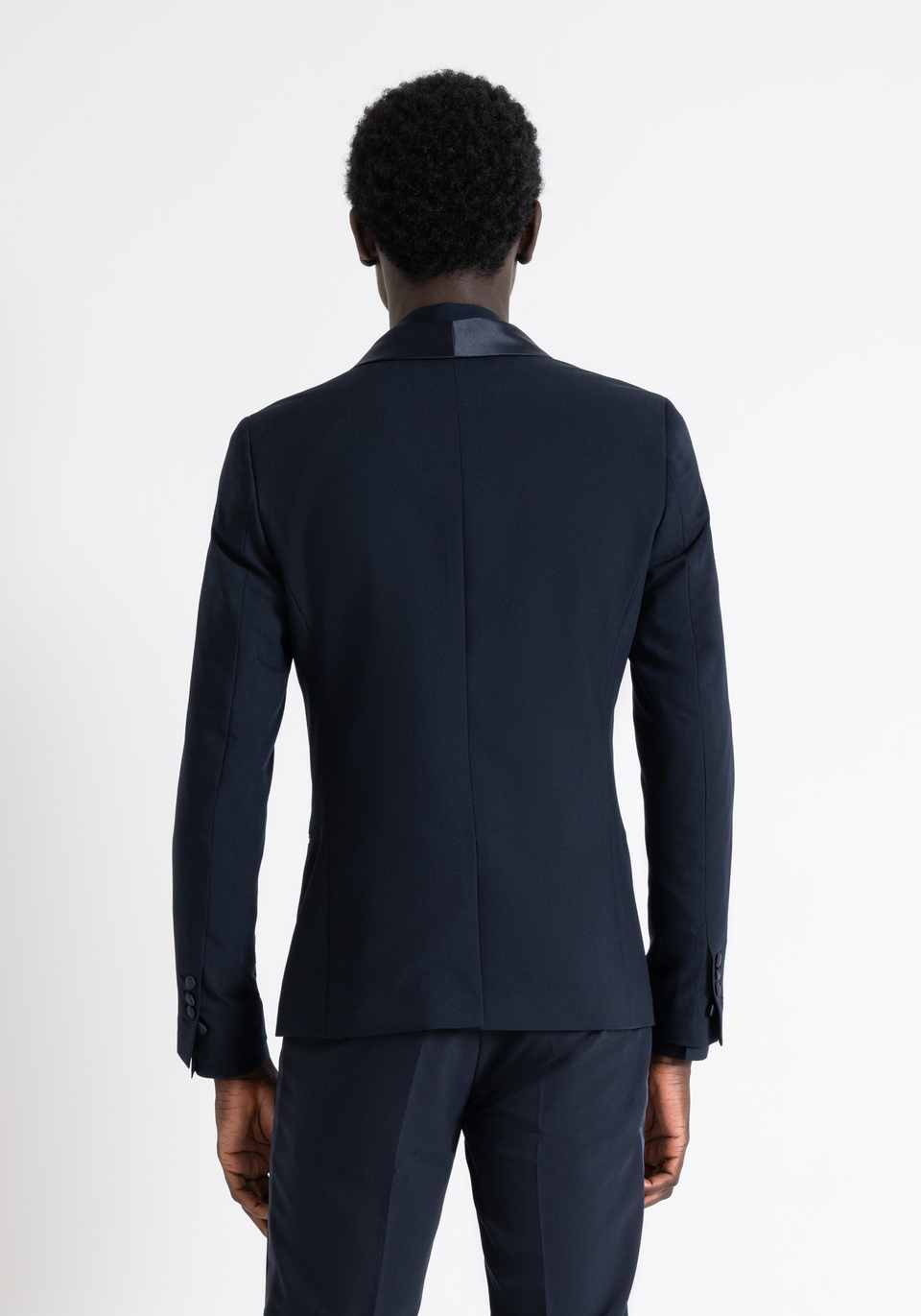 SLIM FIT "ROXANNE" JACKET IN VISCOSE BLEND FABRIC WITH SATIN DETAILS - Antony Morato Online Shop