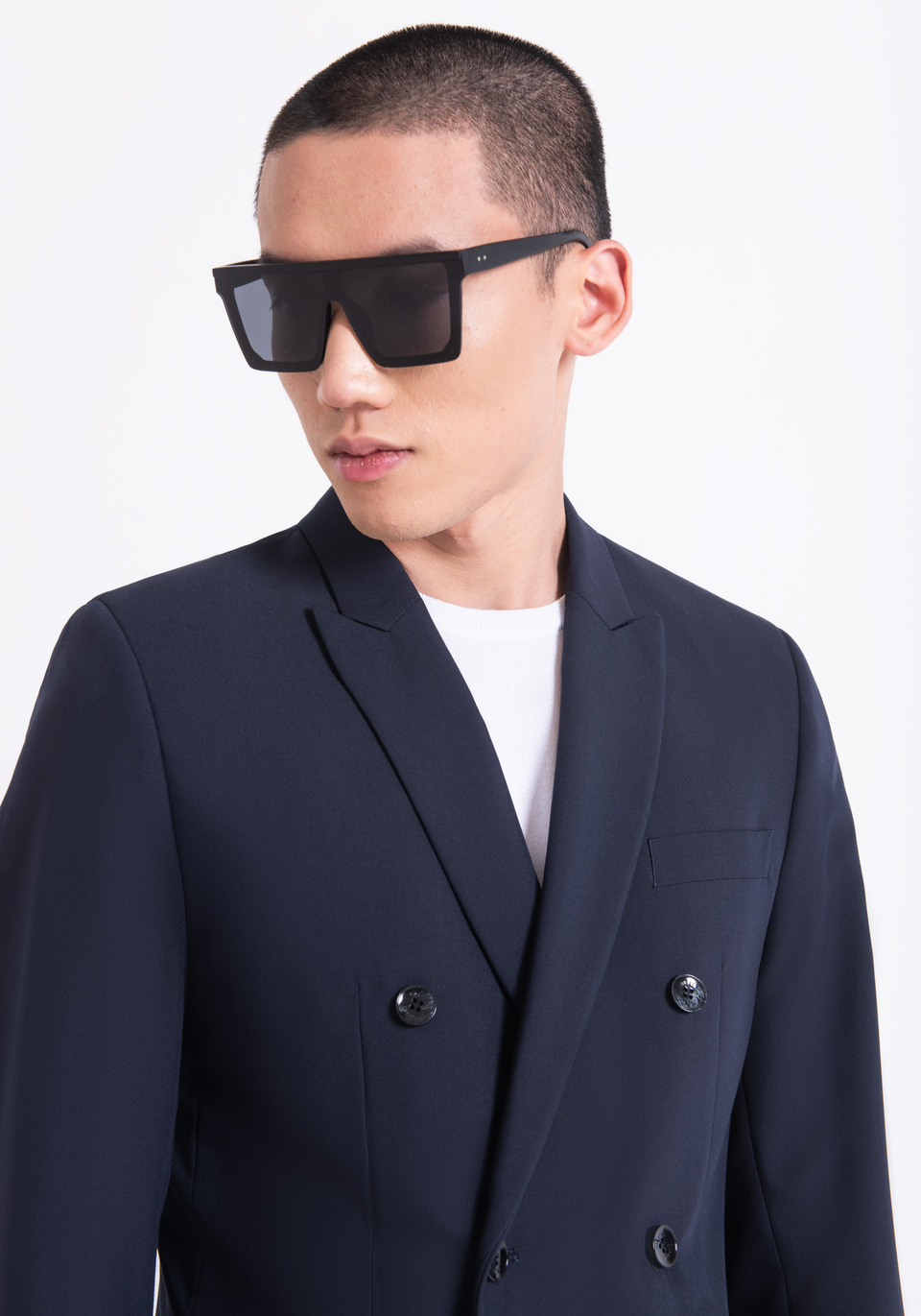 SLIM FIT "KATE" JACKET IN VISCOSE BLEND FABRIC WITH DOUBLE-BREASTED DETAILS - Antony Morato Online Shop