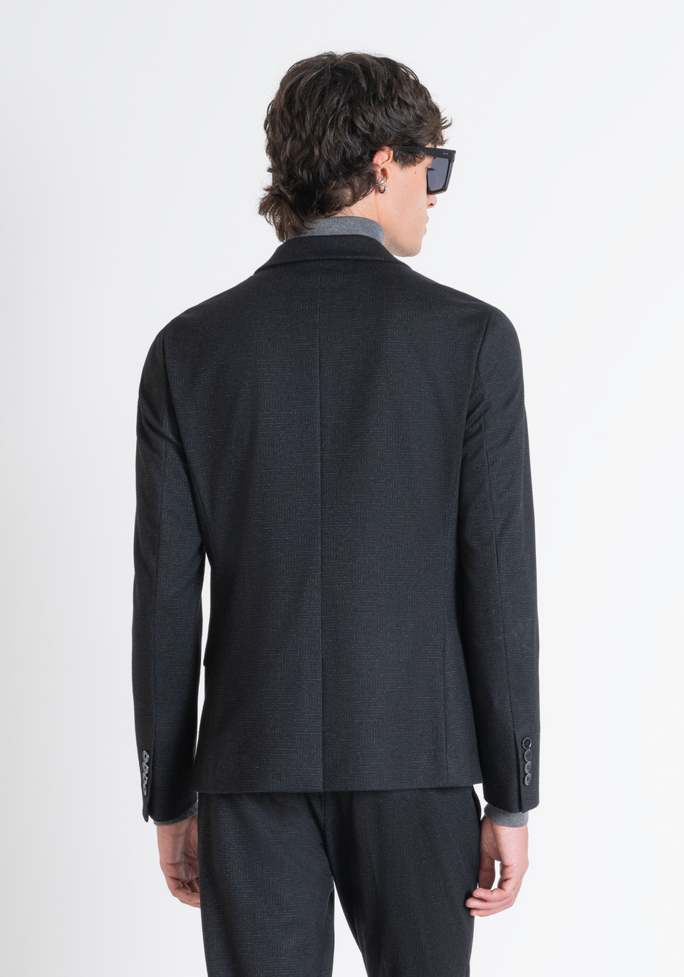 SUPER SLIM FIT BLACK "ASHE" JACKET IN SOFT ELASTIC VISCOSE - Antony Morato Online Shop