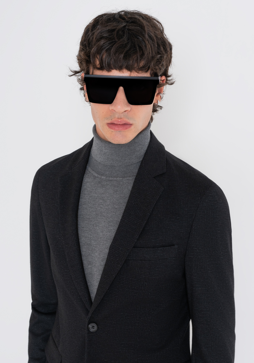 SUPER SLIM FIT BLACK "ASHE" JACKET IN SOFT ELASTIC VISCOSE - Antony Morato Online Shop