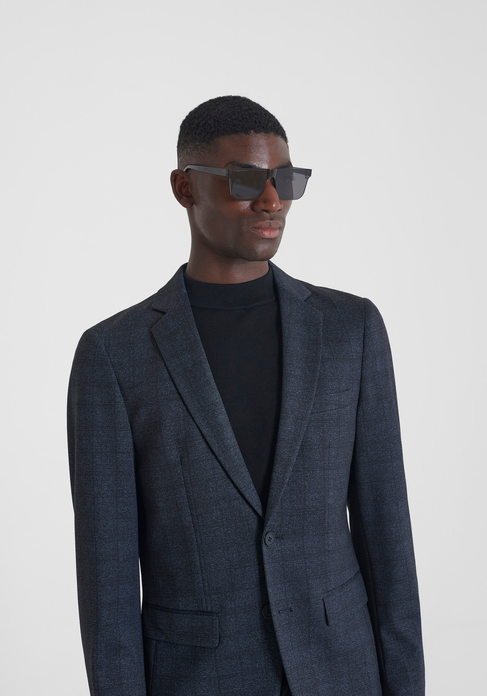 SUPER SLIM FIT JACKET "ASHE" IN VISCOSE BLEND STRETCH CLASSIC PATTERN - Antony Morato Online Shop