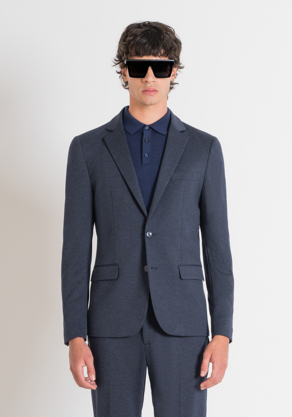 GIACCA SUPER SLIM FIT "ASHE" IN TESSUTO MISTO VISCOSA STRETCH MÉLANGE - Antony Morato Online Shop