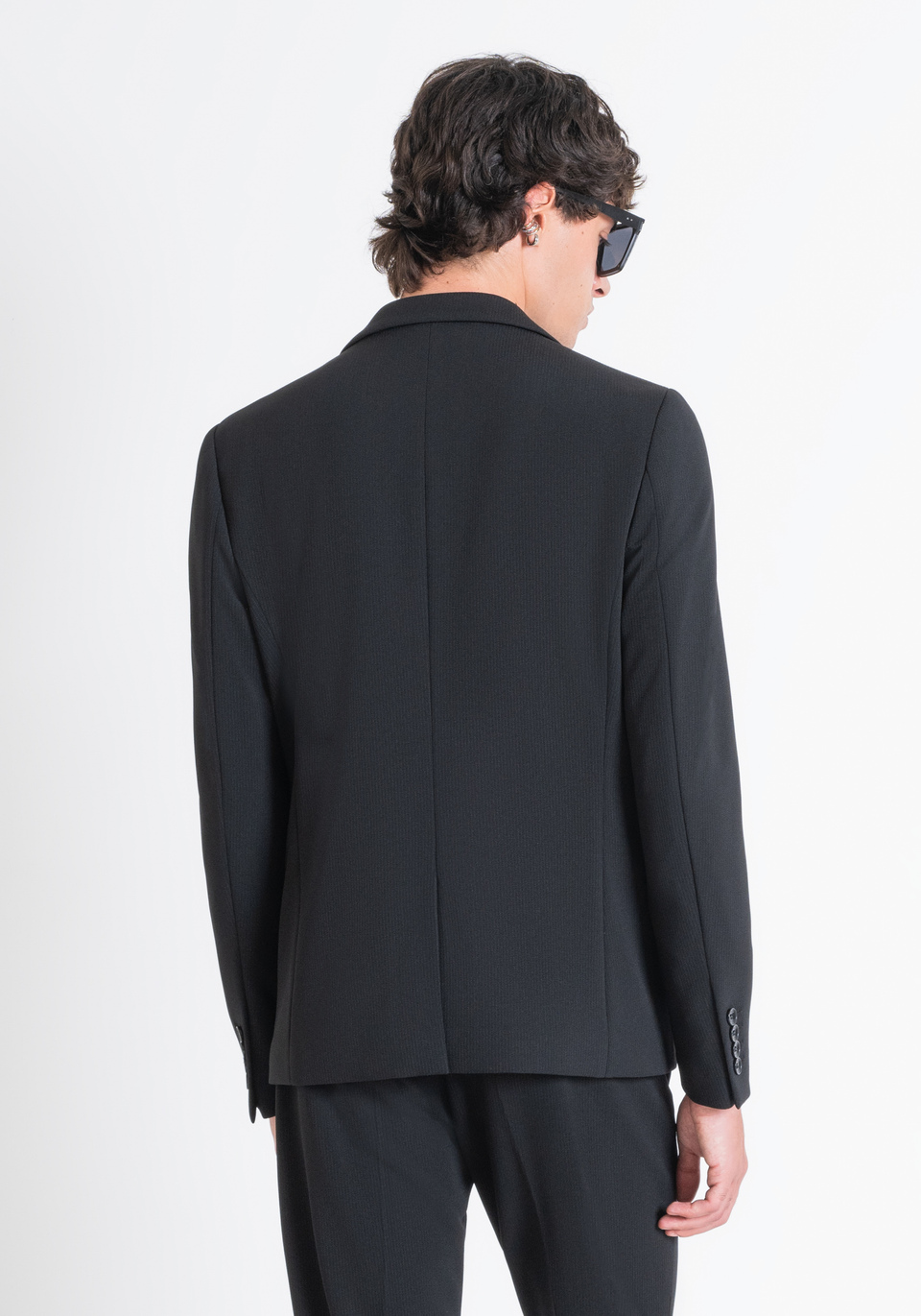 VESTE « ASHE » SUPER SLIM FIT EN TISSU ÉLASTIQUE AVEC MICRO-MOTIF - Antony Morato Online Shop