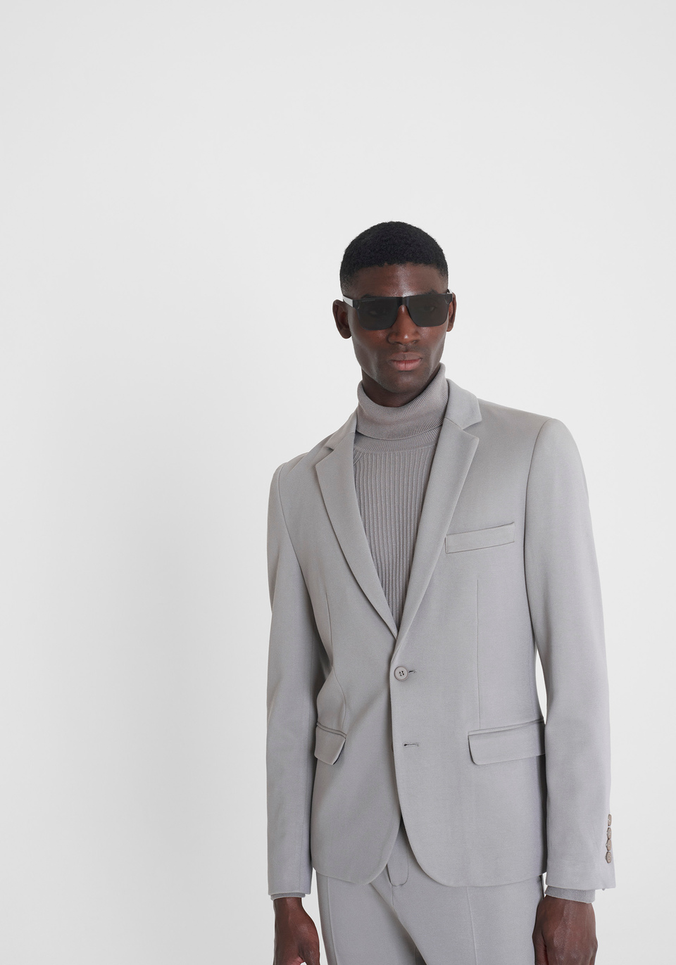 CHAQUETA SUPER SLIM FIT «ASHE» EN MEZCLA DE VISCOSA ELÁSTICA SARGA - Antony Morato Online Shop