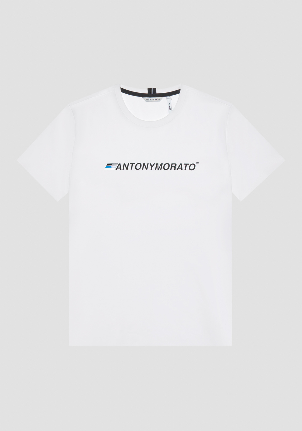 SLIM FIT T-SHIRT IN COTTON WITH RUBBER-EFFECT LOGO PRINT - Antony Morato Online Shop
