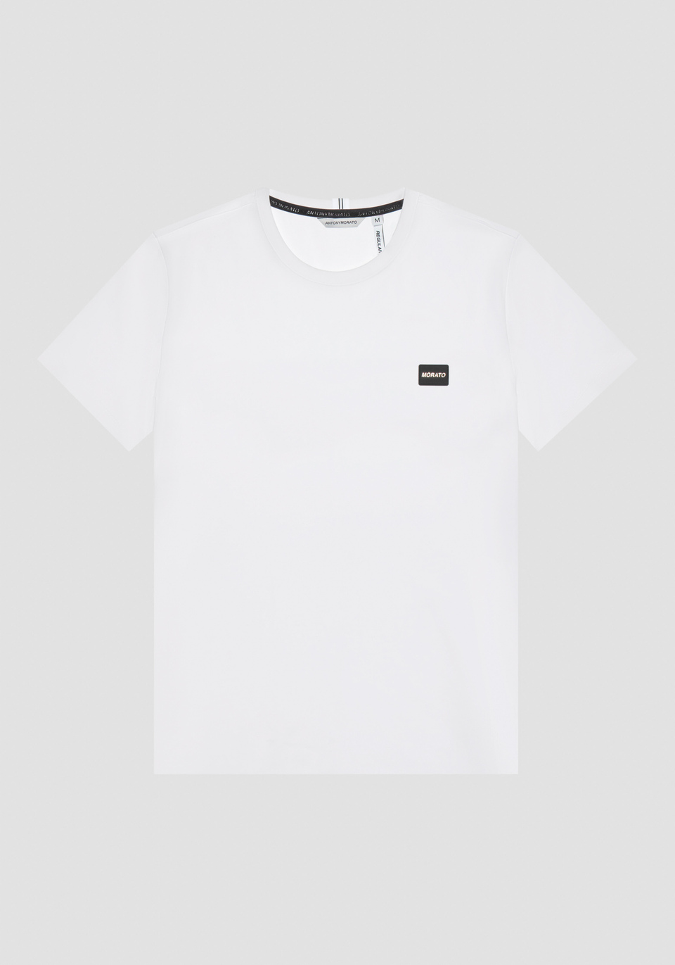 REGULAR FIT COTTON T-SHIRT WITH RUBBERISED PLAQUE AND METAL LOGO - Antony Morato Online Shop