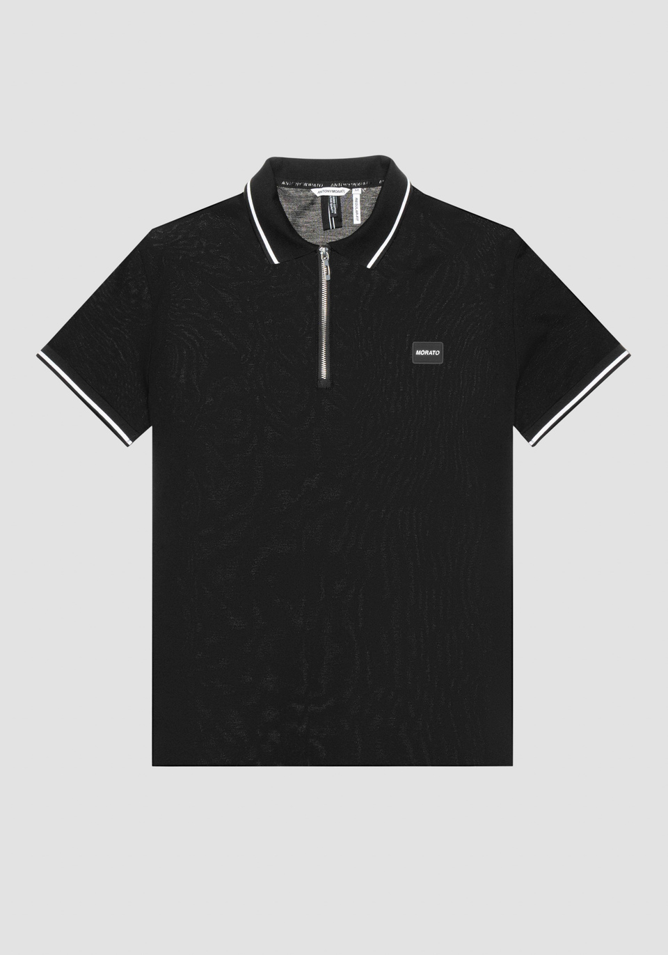 REGULAR FIT POLO SHIRT IN MERCERISED PIQUE WITH RUBBERISED PLAQUE AND METAL LOGO - Antony Morato Online Shop
