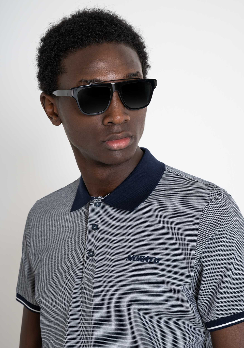 SLIM FIT POLO SHIRT IN MERCERIZED ARMORED COTTON WITH LOGO PRINT - Antony Morato Online Shop