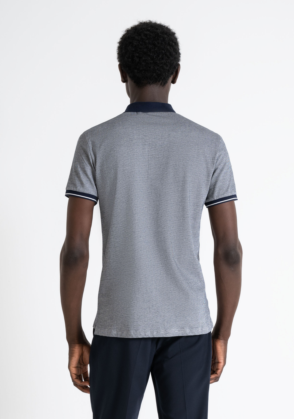 SLIM FIT POLO SHIRT IN MERCERIZED ARMORED COTTON WITH LOGO PRINT - Antony Morato Online Shop