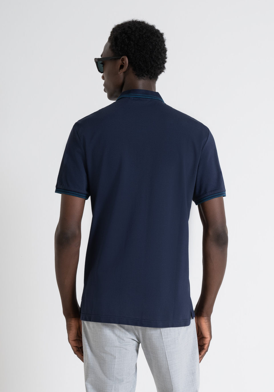 REGULAR FIT MERCERIZED COTTON PIQUE POLO SHIRT WITH LOGO EMBROIDERY - Antony Morato Online Shop