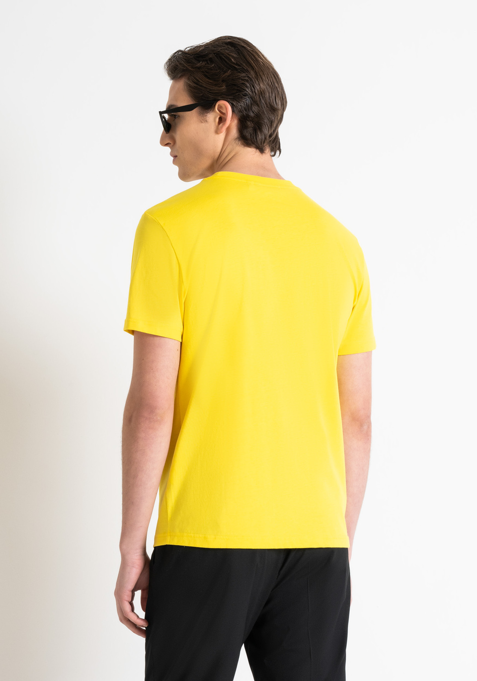 SLIM FIT T-SHIRT IN COTTON JERSEY WITH MATT PLASTIC LOGO PRINT AND RUBBERIZED INJECTION - Antony Morato Online Shop