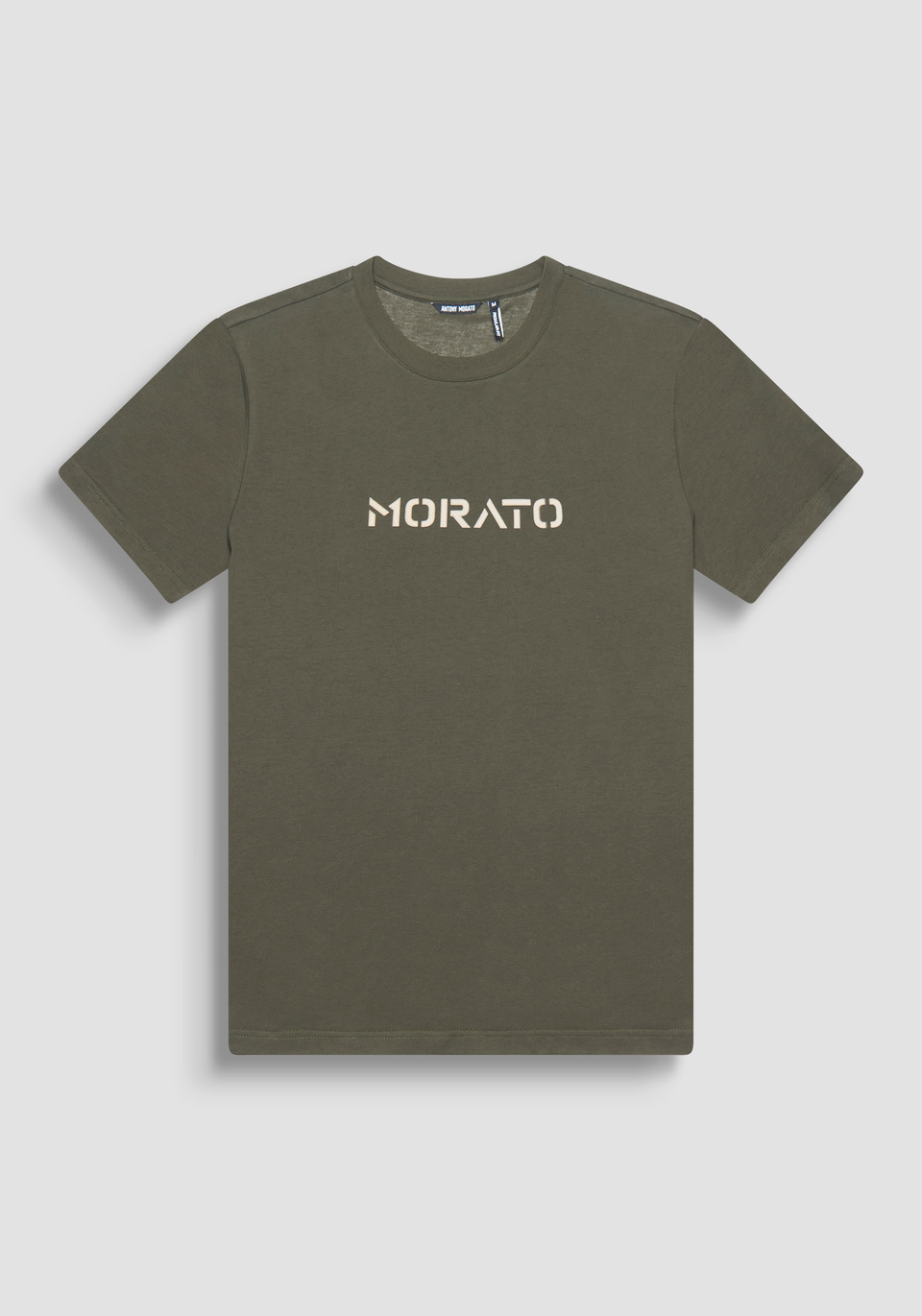 REGULAR FIT T-SHIRT IN GREEN COTTON JERSEY WITH LOGO - Antony Morato Online Shop