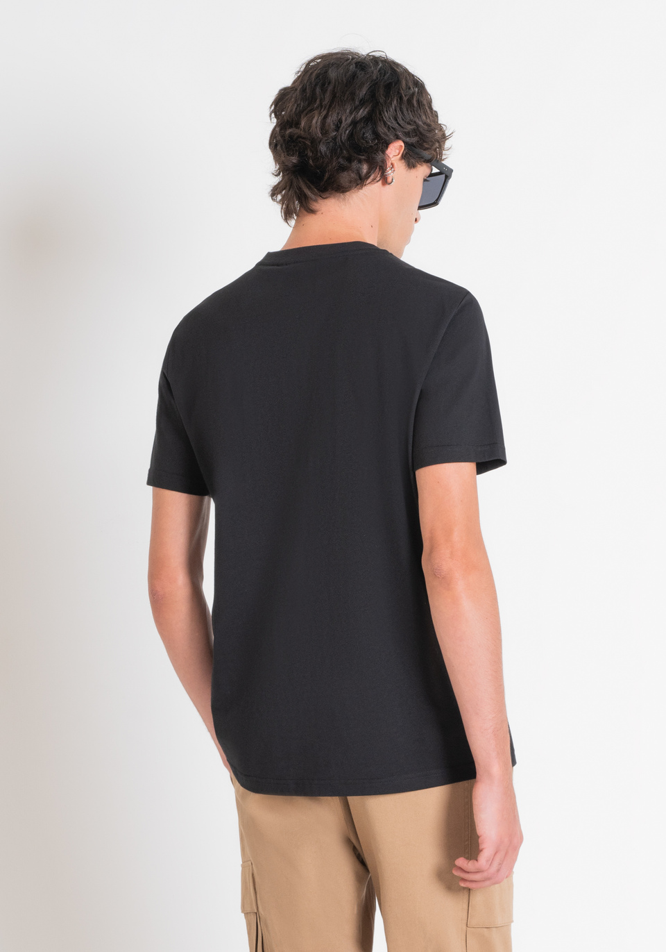 T-SHIRT REGULAR FIT EN JERSEY DE COTON NOIR AVEC LOGO - Antony Morato Online Shop