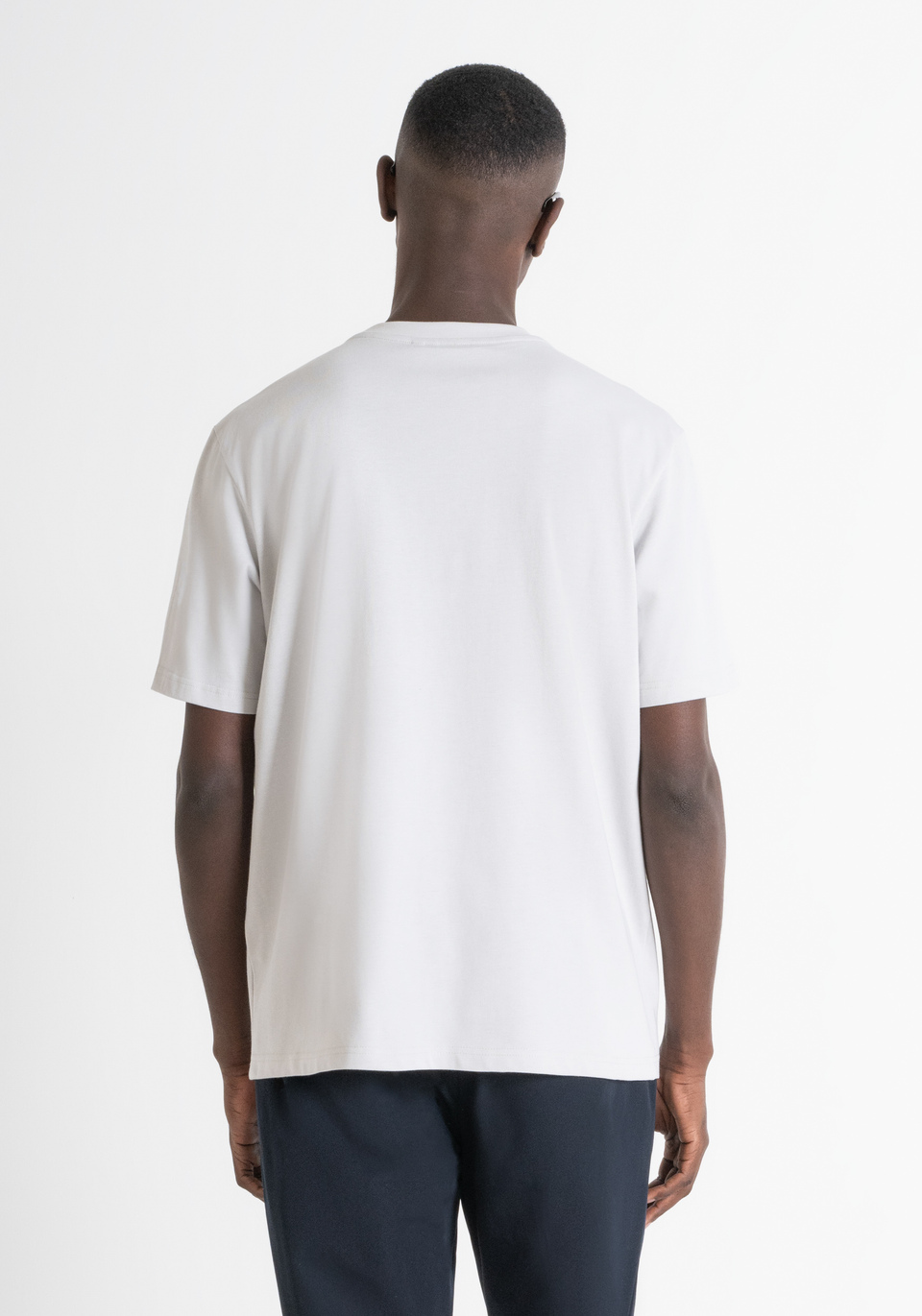 Antony Morato T Shirts male Gray Size S Grey Cotton T Shirt Round Neck Men