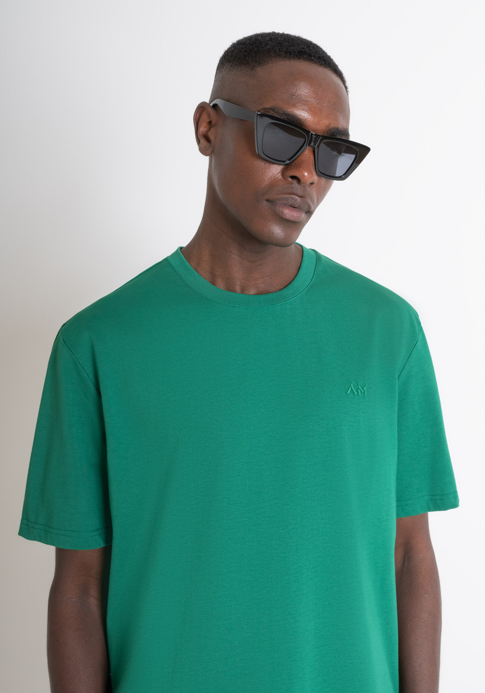 RELAXED FIT T-SHIRT IN TEXTURED COTTON JERSEY - Antony Morato Online Shop