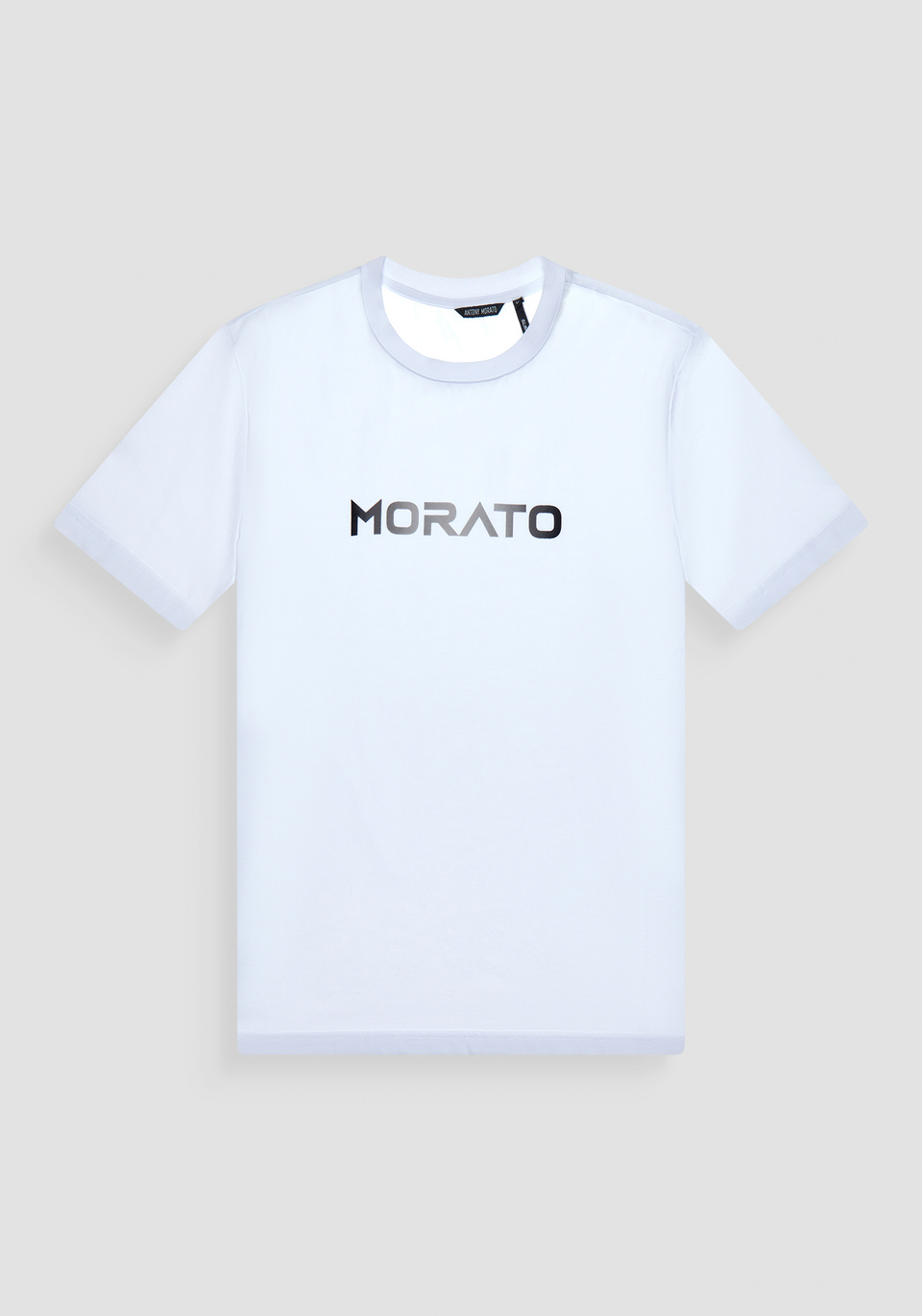T-SHIRT REGULAR FIT AUS WEISSEM BAUMWOLLJERSEY MIT NUANCIERTEM PRINT - Antony Morato Online Shop