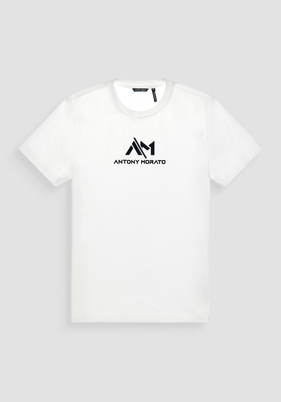 REGULAR FIT T-SHIRT IN WHITE COTTON JERSEY WITH LOGO - Antony Morato Online Shop