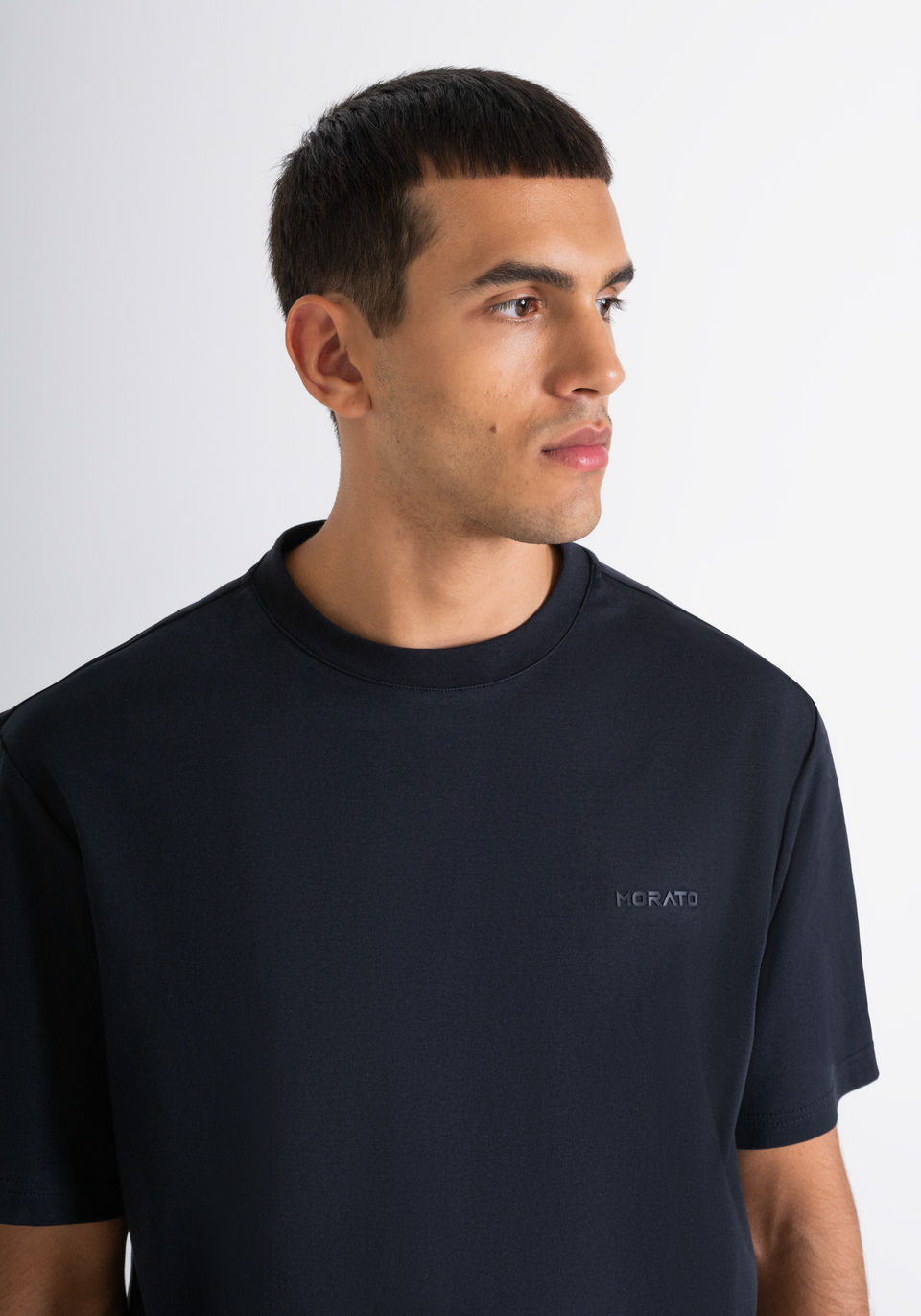 RELAXED FIT T-SHIRT IN SOFT BLUE COTTON - Antony Morato Online Shop