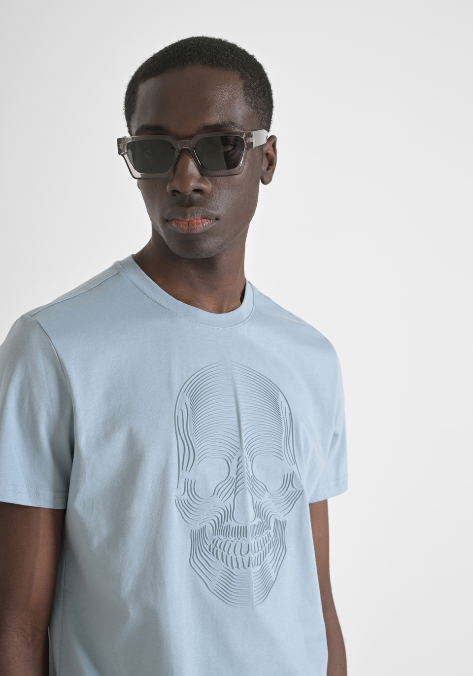 REGULAR FIT COTTON JERSEY T-SHIRT WITH RUBBERISED PRINT - Antony Morato Online Shop