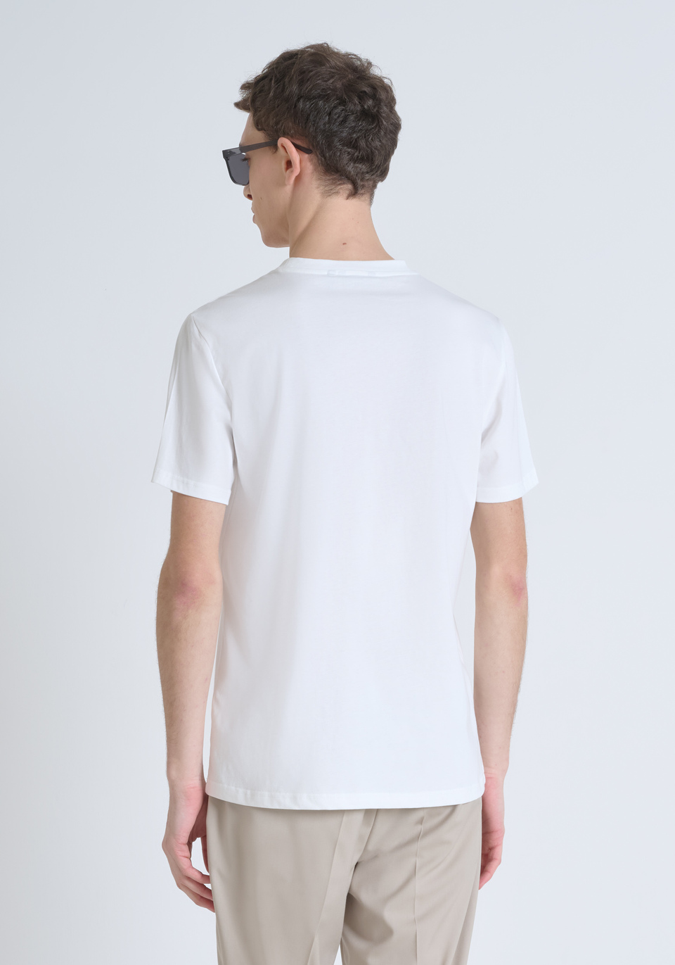 REGULAR FIT COTTON JERSEY T-SHIRT WITH ONE-TONE LOGO - Antony Morato Online Shop