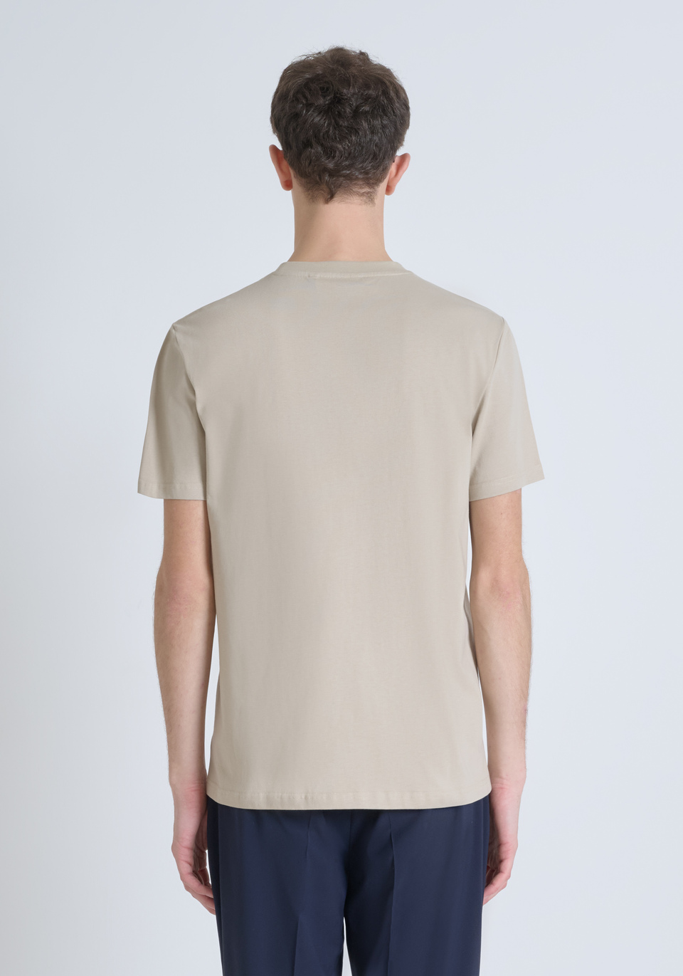 REGULAR FIT COTTON JERSEY T-SHIRT WITH ONE-TONE LOGO - Antony Morato Online Shop
