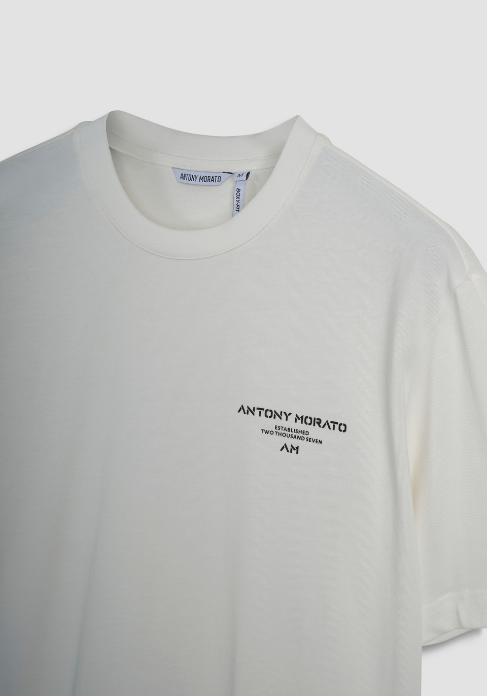 RELAXED FIT T-SHIRT IN COTTON WITH CONTRAST LOGO ON BACK - Antony Morato Online Shop