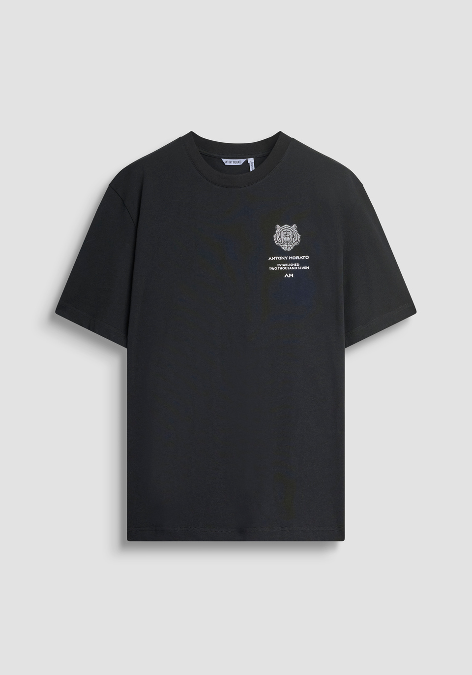 T-SHIRT RELAXED FIT IN COTONE CON STAMPA TIGRE A CONTRASTO SUL RETRO - Antony Morato Online Shop