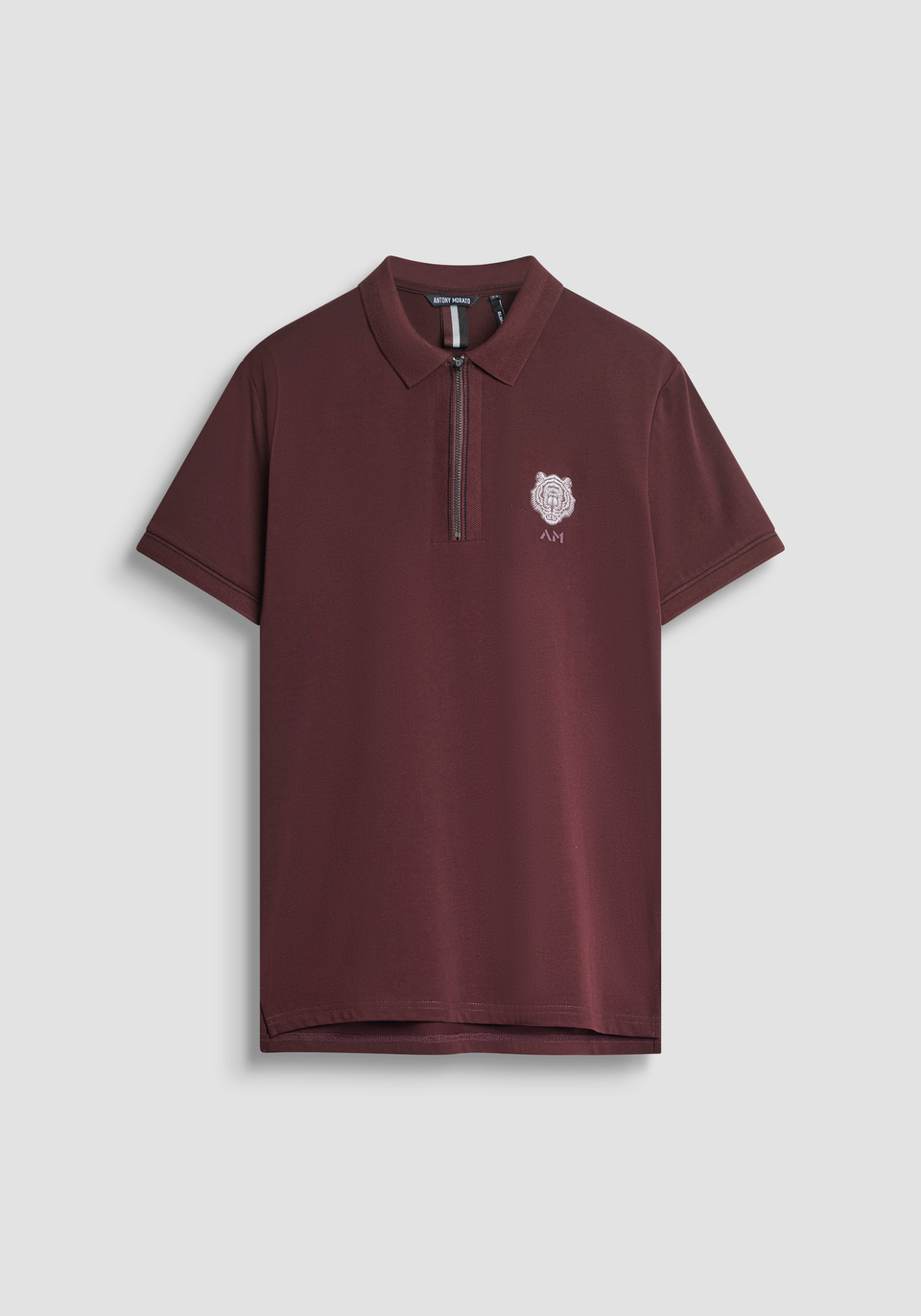 T-SHIRT SLIM FIT AUS BAUMWOLL-JERSEY MIT KLEINEM TIGER-LOGO - Antony Morato Online Shop