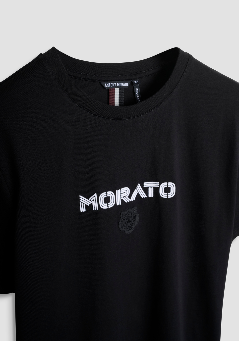 REGULAR FIT COTTON JERSEY T-SHIRT WITH LOGO PRINT AND TIGER - Antony Morato Online Shop