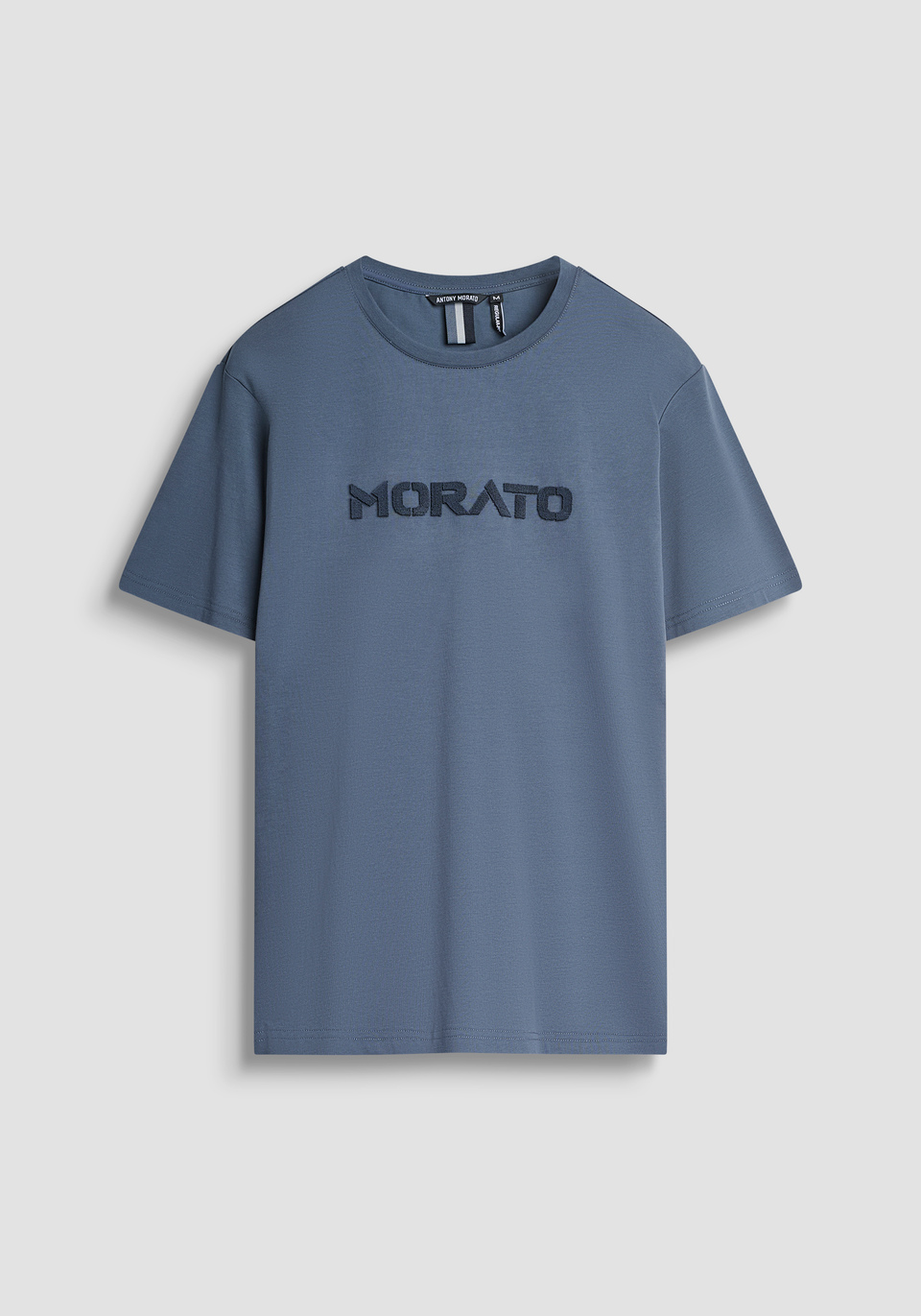 REGULAR FIT COTTON JERSEY T-SHIRT WITH SPONGE LOGO - Antony Morato Online Shop