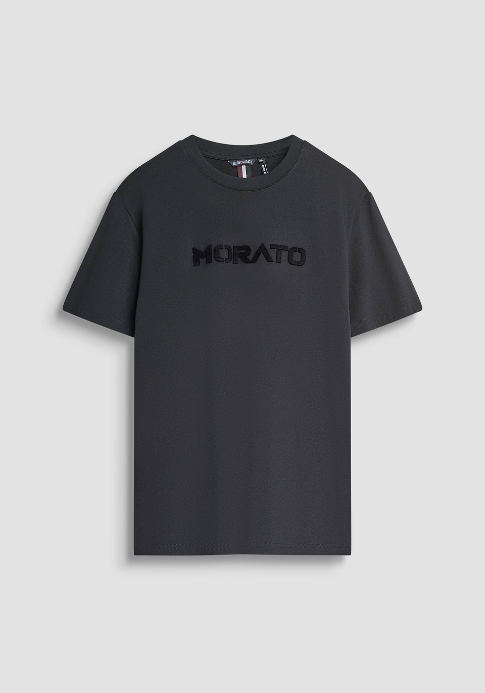 REGULAR FIT COTTON JERSEY T-SHIRT WITH SPONGE LOGO - Antony Morato Online Shop