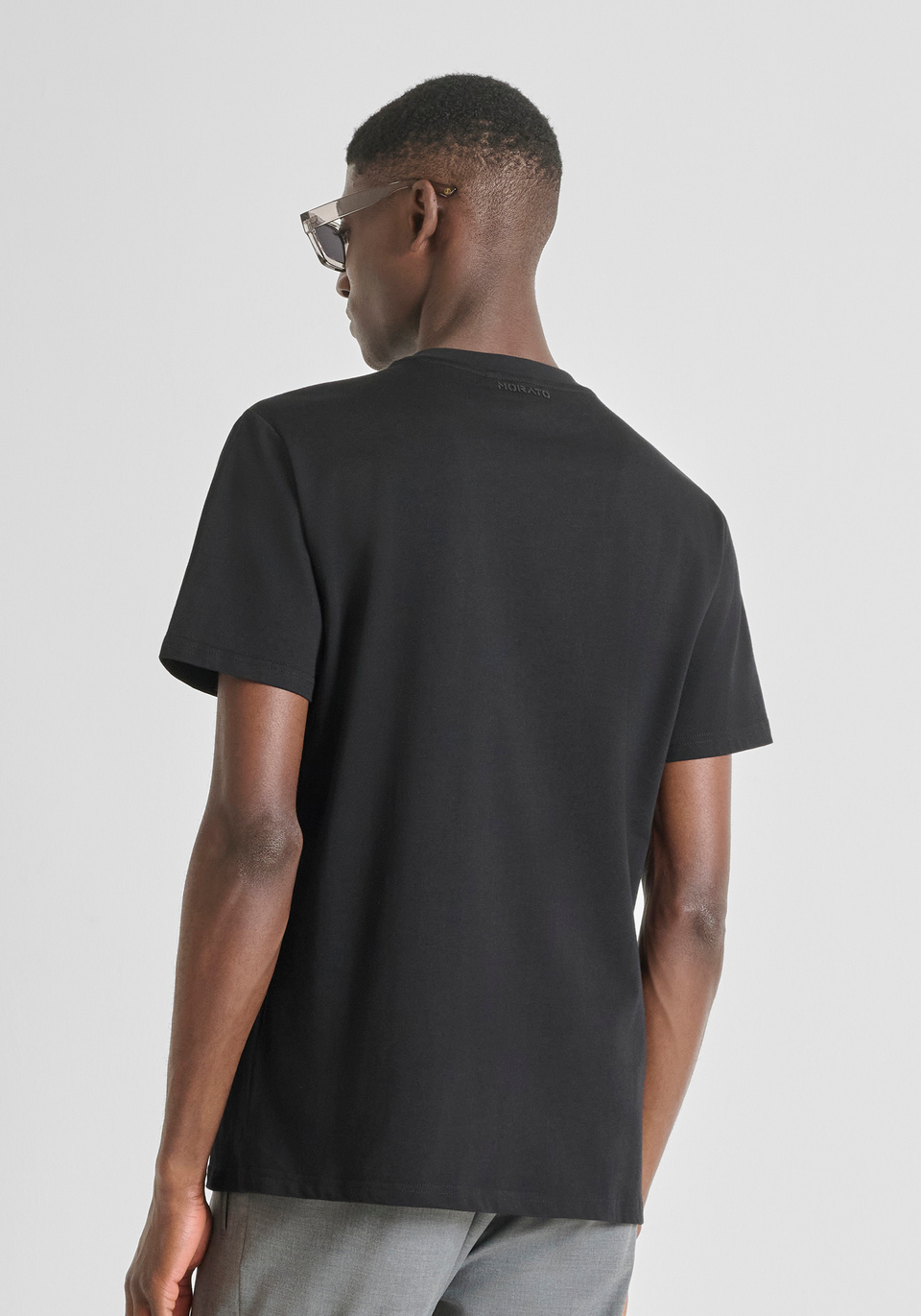 REGULAR FIT COTTON JERSEY T-SHIRT WITH RUBBERIZED TIGER PRINT - Antony Morato Online Shop