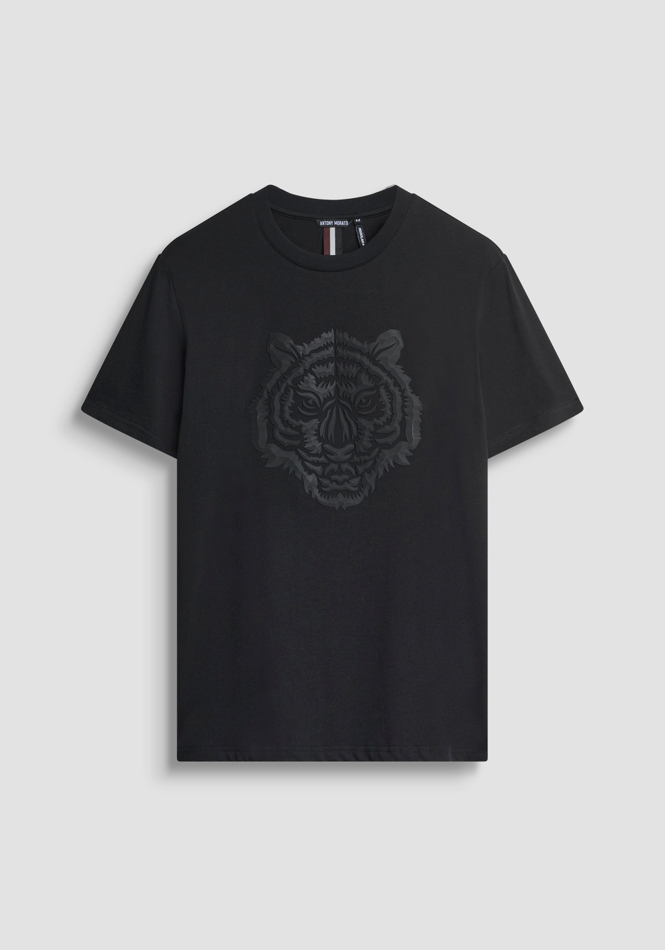 REGULAR FIT COTTON JERSEY T-SHIRT WITH RUBBERIZED TIGER PRINT - Antony Morato Online Shop