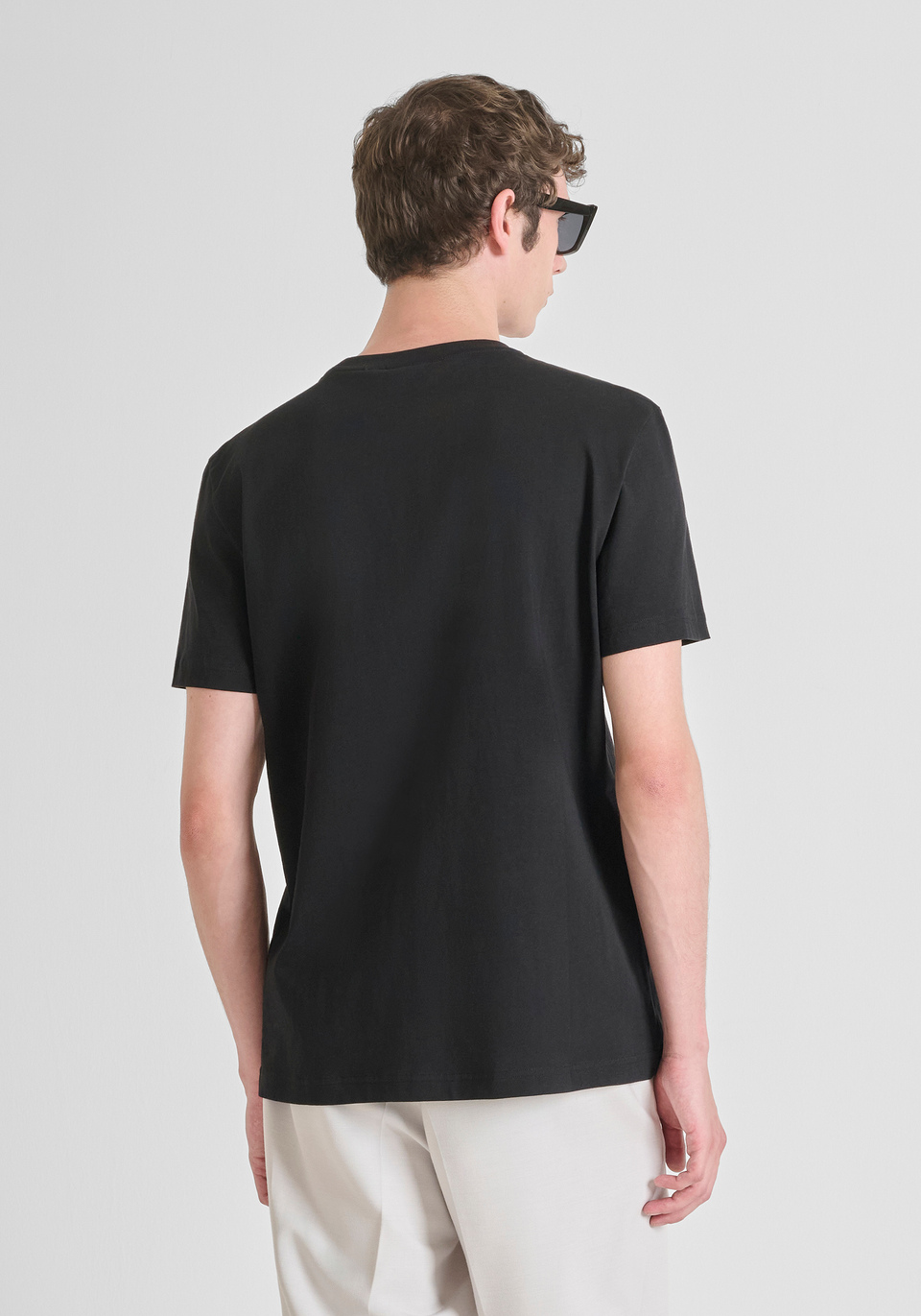 REGULAR FIT COTTON JERSEY T-SHIRT WITH LOGO PRINT - Antony Morato Online Shop