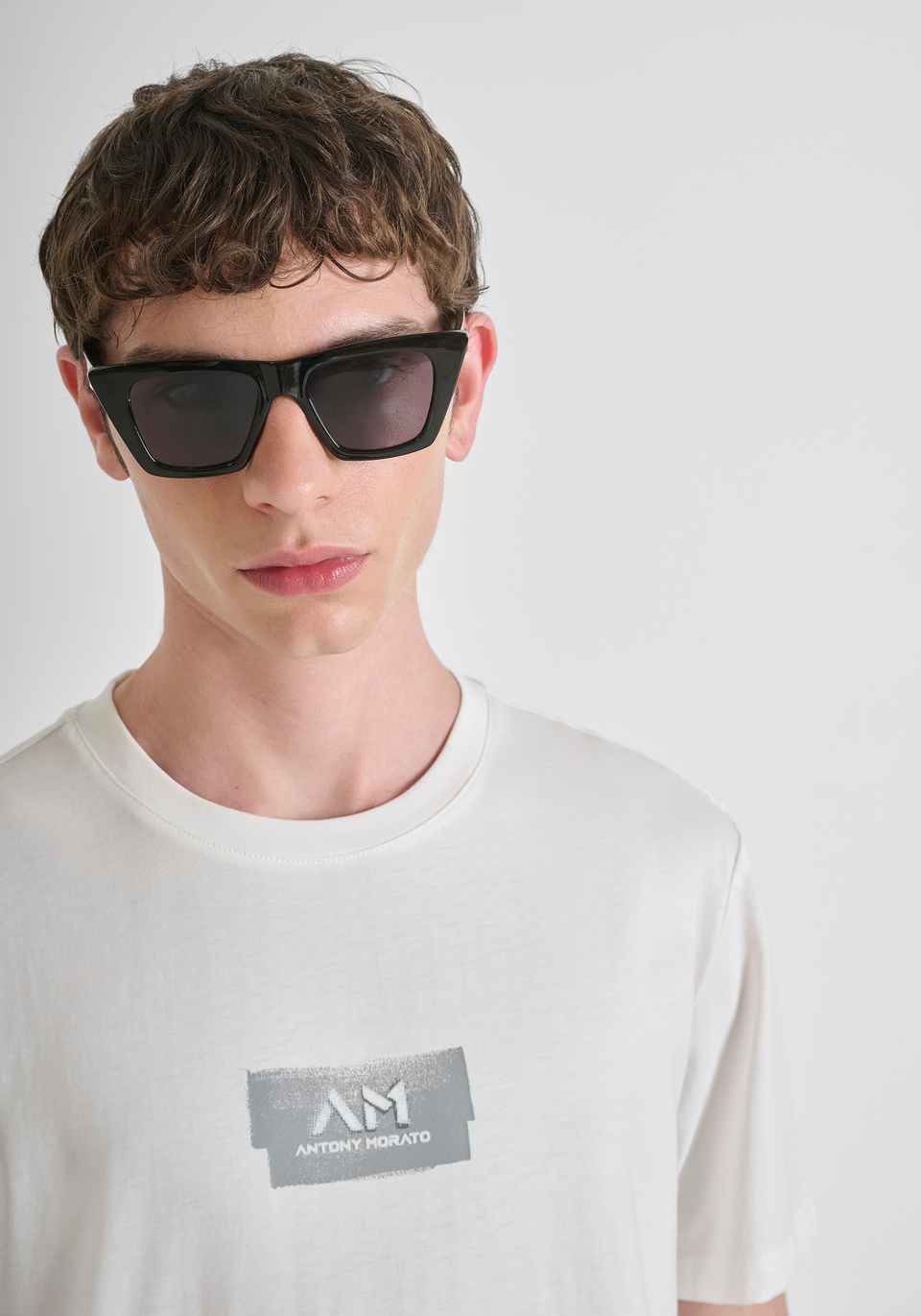 REGULAR FIT COTTON JERSEY T-SHIRT WITH LOGO PRINT - Antony Morato Online Shop