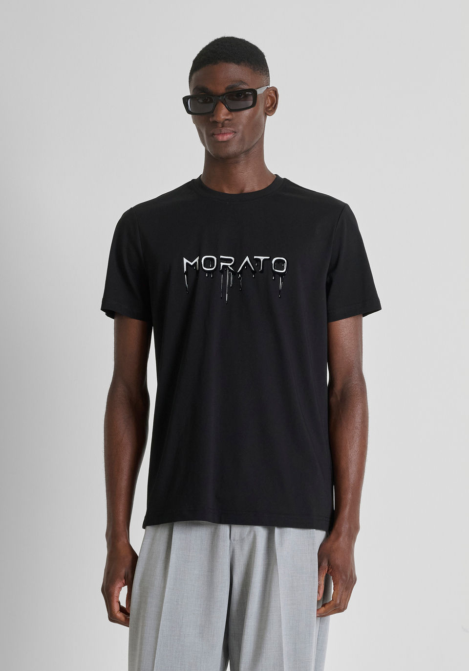 REGULAR-FIT T-SHIRT IN COTTON JERSEY WITH LOGO PRINT | Antony Morato