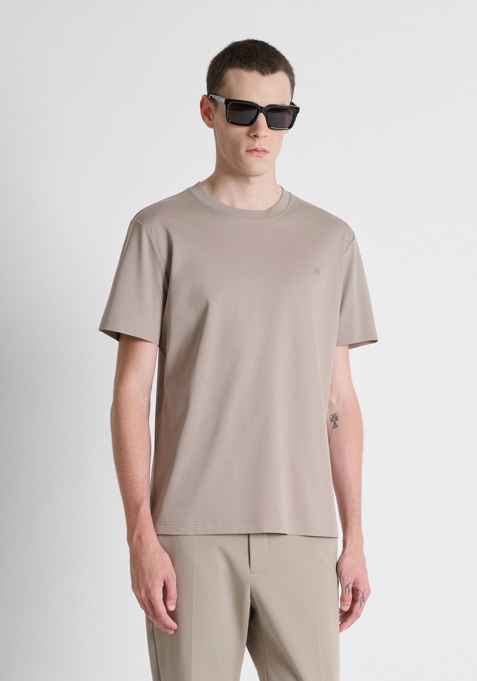 Grit regular-fit t-shirt in cotton jersey with print | Antony Morato