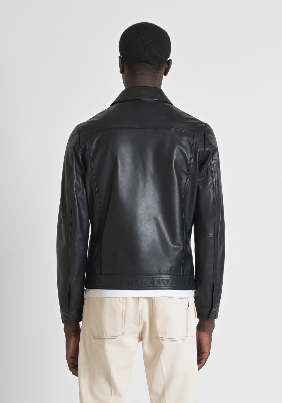 SLIM FIT JACKET IN GENUINE LEATHER - Antony Morato Online Shop