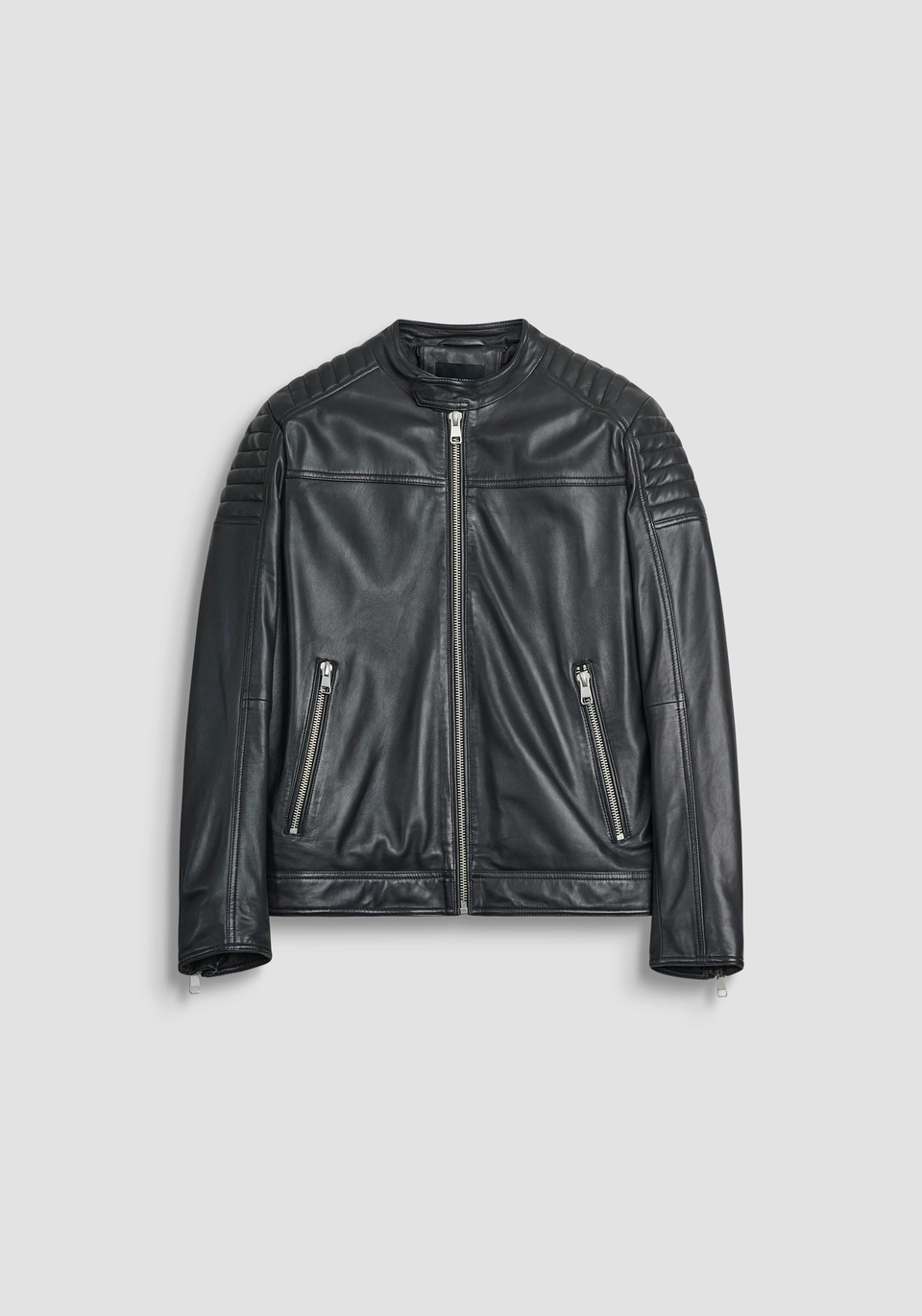 SLIM FIT BIKER JACKET IN GENUINE LEATHER - Antony Morato Online Shop