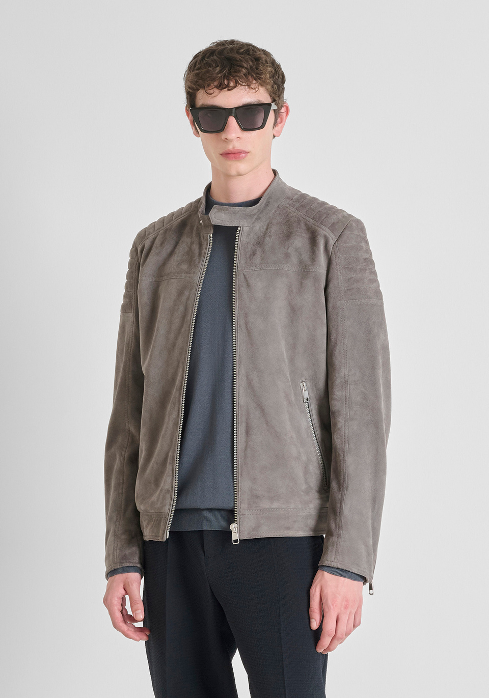 GIUBBOTTO SLIM FIT IN VERO CAMOSCIO - Antony Morato Online Shop