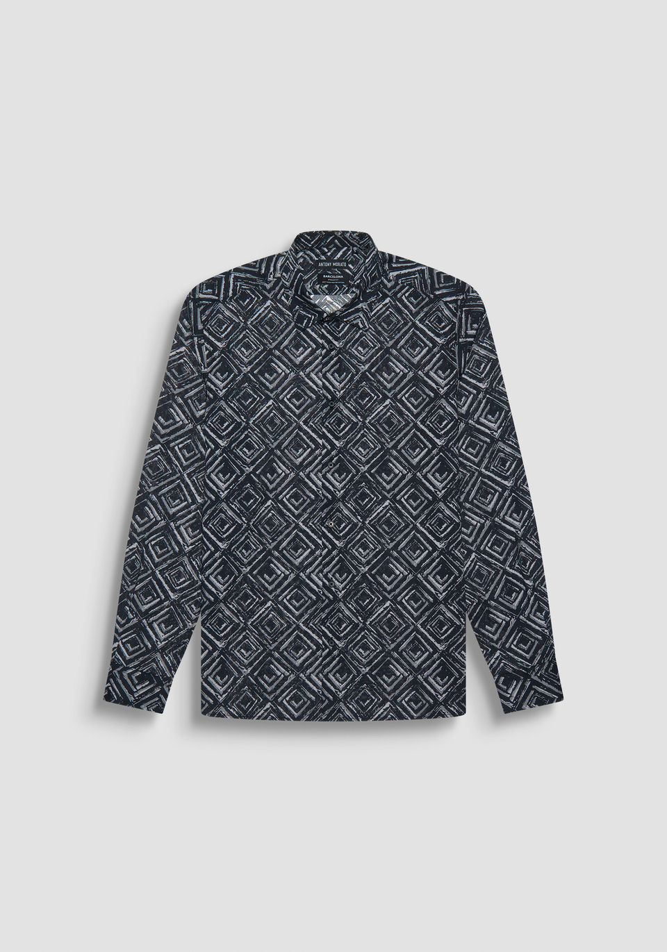 HEMD „BARCELONA“ REGULAR FIT AUS VISKOSE-MISCHGEWEBE MIT RAUTENMUSTER - Antony Morato Online Shop