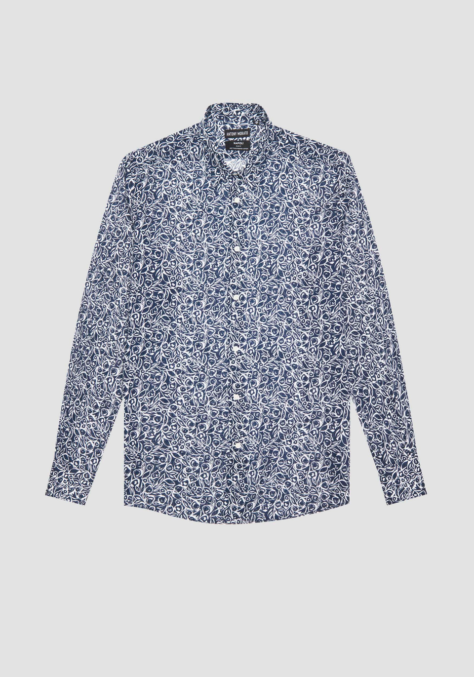 SLIM FIT "NAPOLI" COTTON SHIRT WITH ALL OVER PRINT - Antony Morato Online Shop