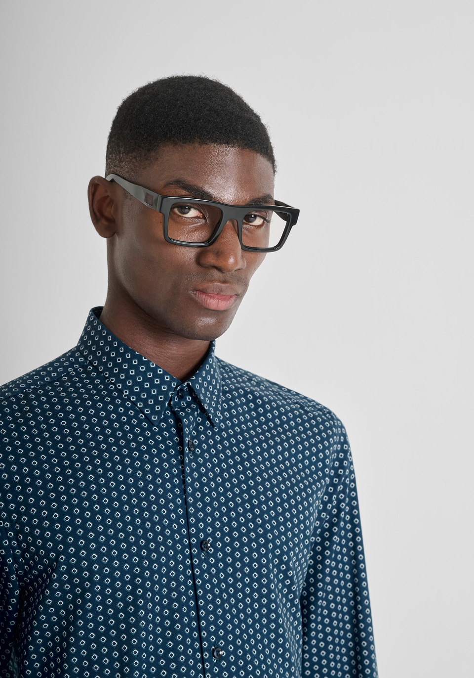 CHEMISE SLIM FIT « NAPOLI » MÉLANGE DE COTON EN MÉLANGE DE COTON IMPRIMÉ - Antony Morato Online Shop