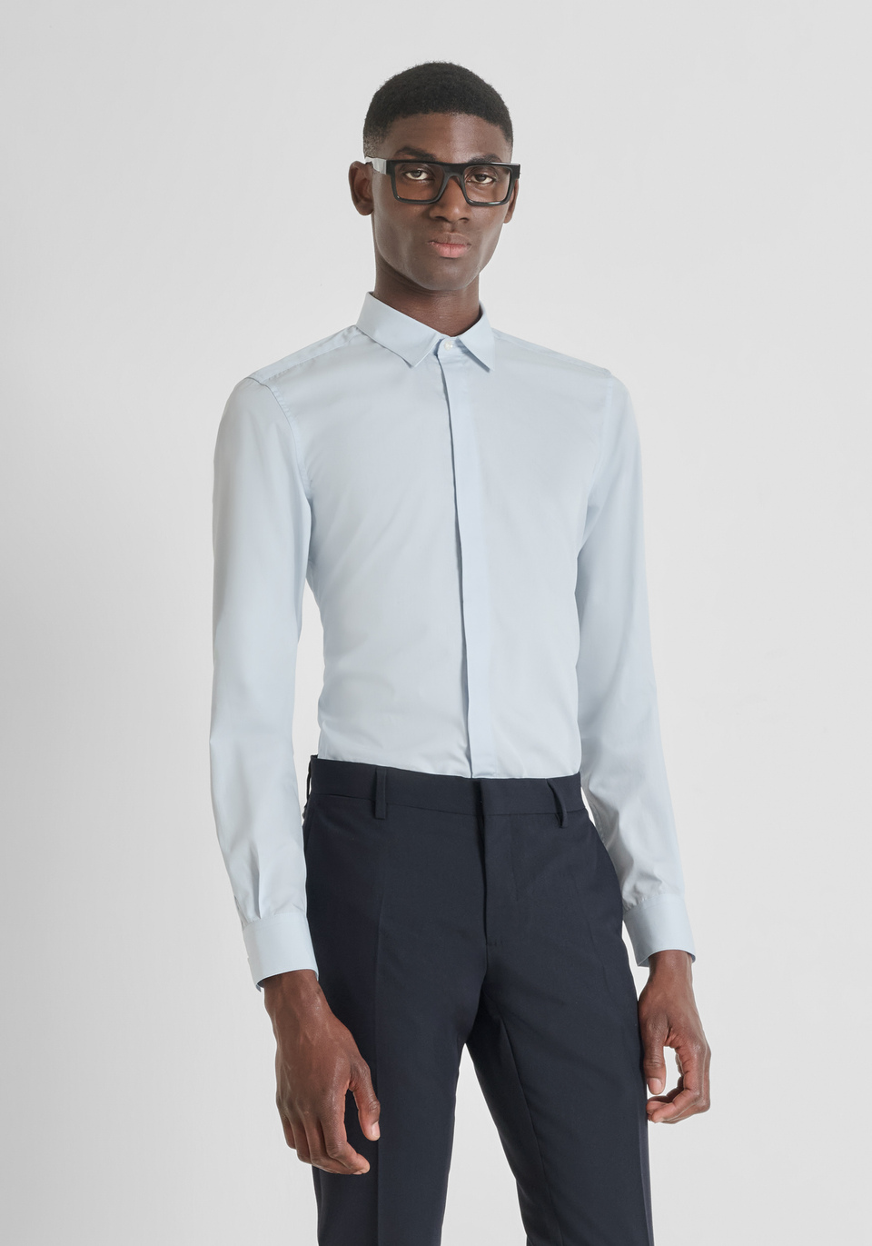 "LONDON" SOFT TOUCH COTTON SLIM FIT SHIRT - Antony Morato Online Shop