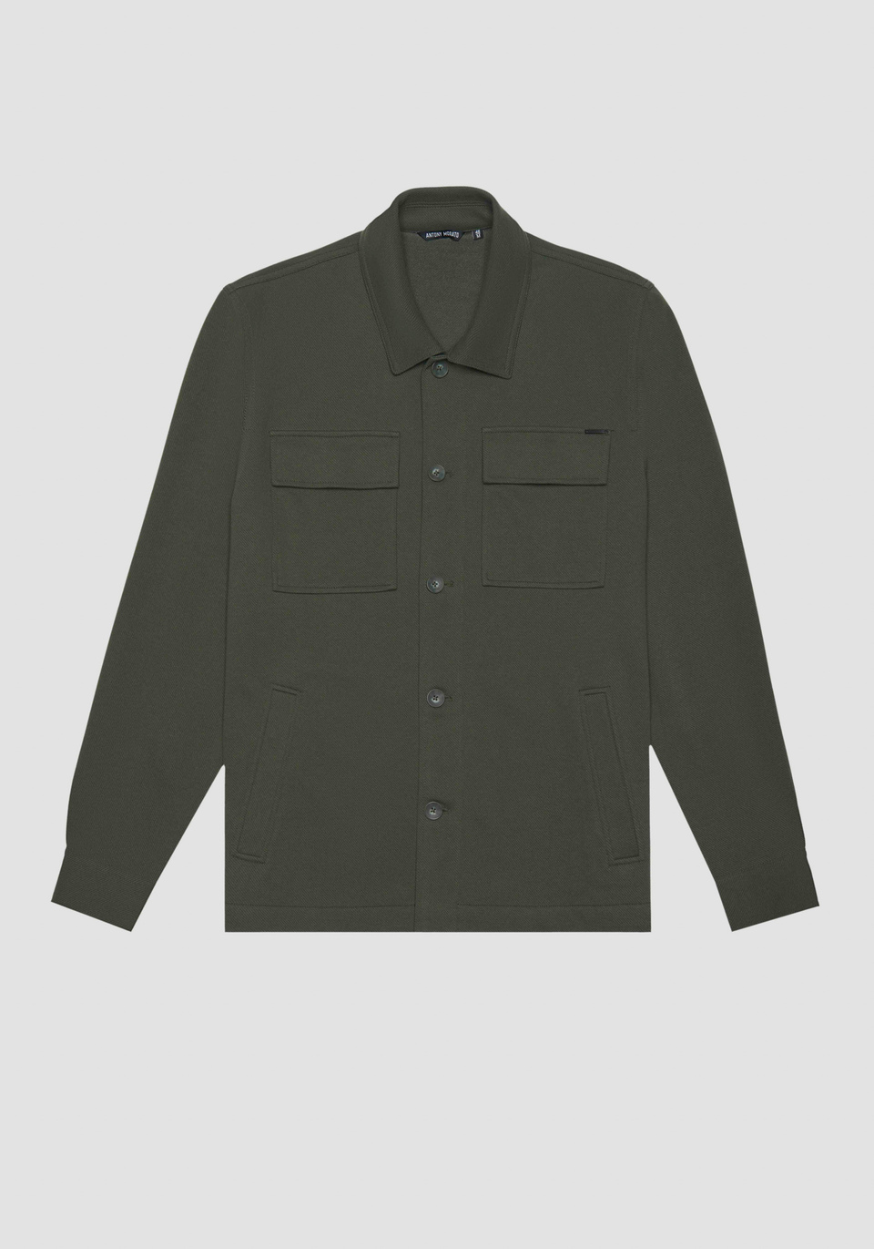 OSLO STRAIGHT FIT SHIRT IN STRETCH COTTON TWILL WITH POCKETS 