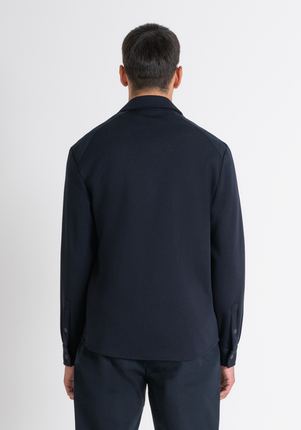 REGULAR FIT SHIRT IN COTTON WITH RUBBERIZED LOGO - Antony Morato Online Shop