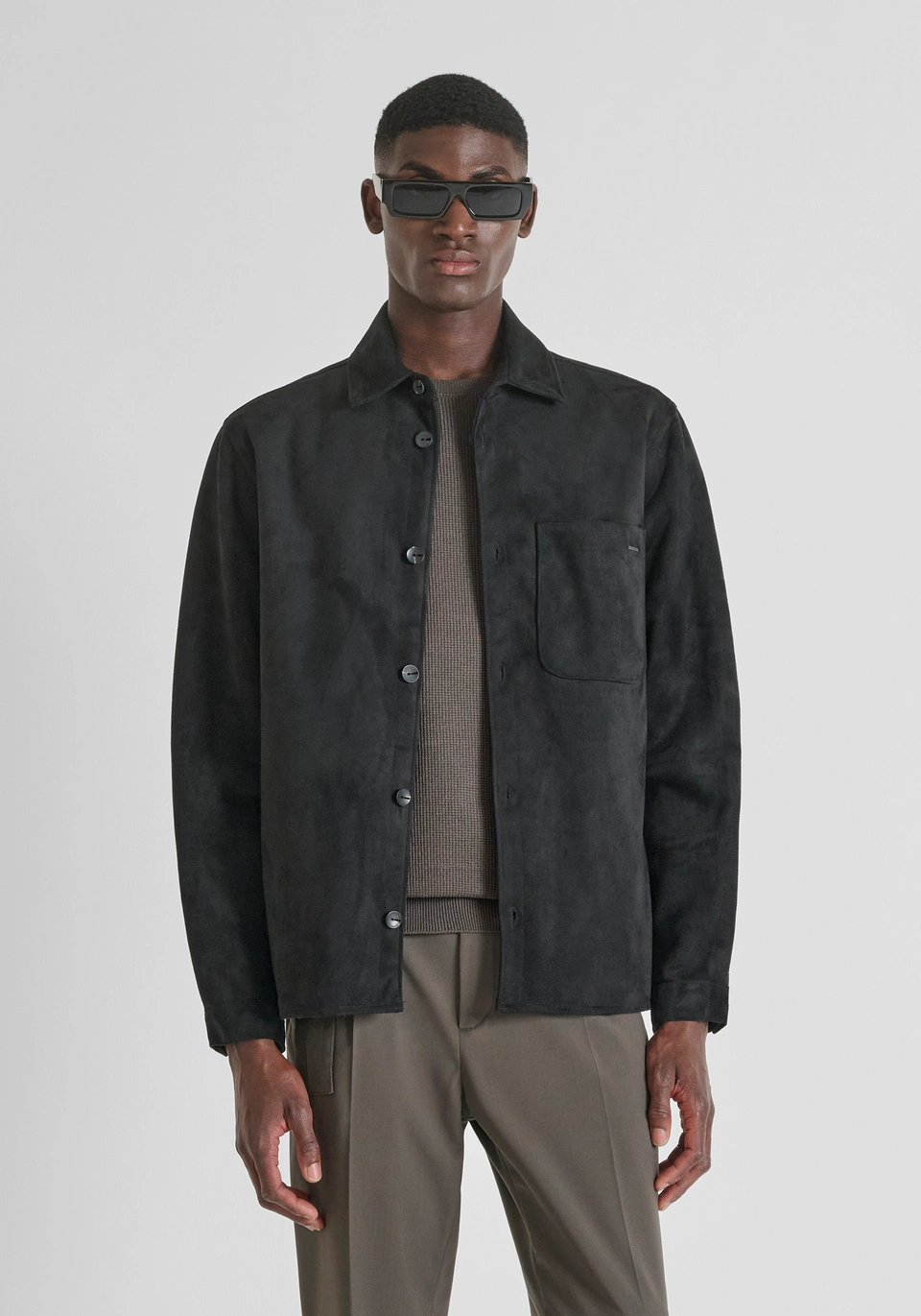 REGULAR FIT HEMD MIT WILDLEDER-EFFEKT - Antony Morato Online Shop