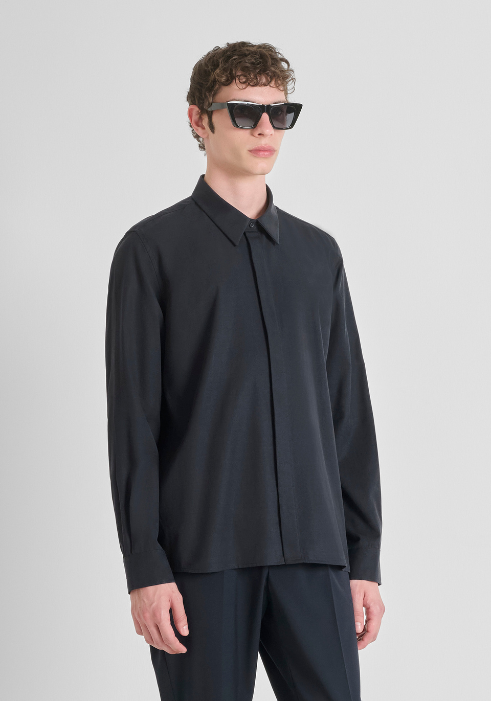 REGULAR FIT "DENVER" SHIRT IN LYOCELL AND COTTON BLEND - Antony Morato Online Shop